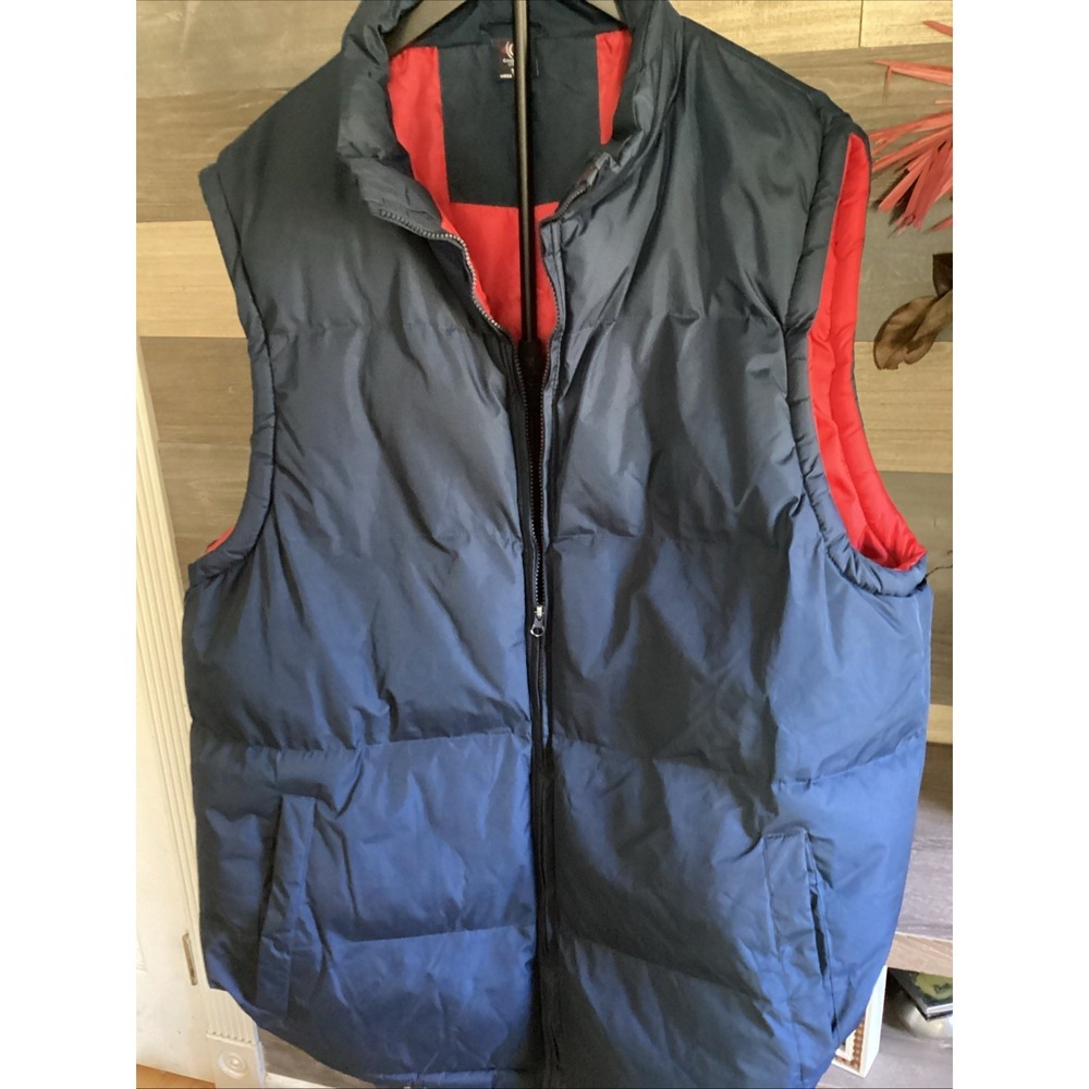 MENS Puffer Vest Size 5X Blue Zipper Up Cambridge